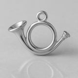 9ct White Gold - Classic Post Horn Charm