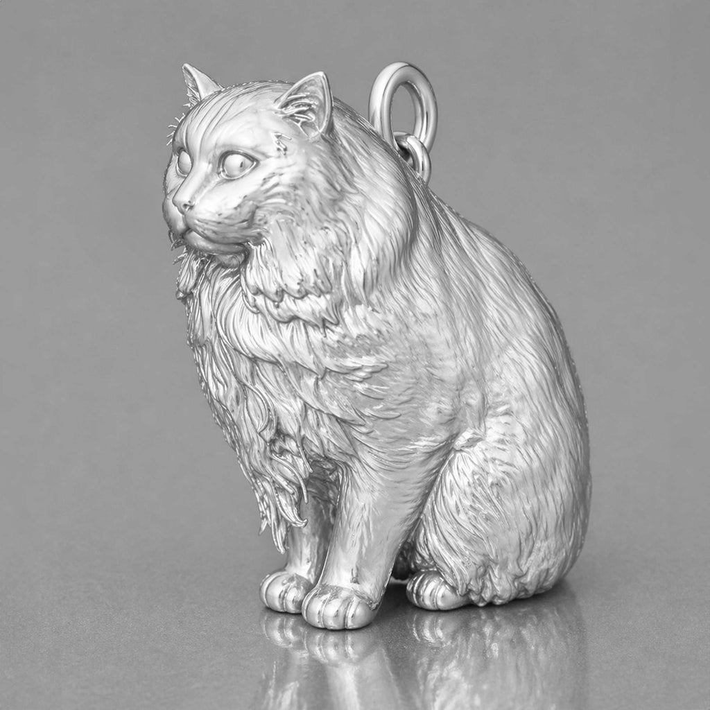 9ct White Gold - Himalayan Cat Charm