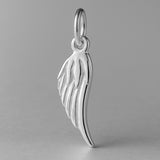 9ct White Gold - Feathered Wing Charm