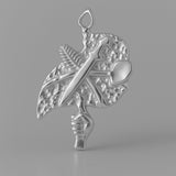 18ct White Gold - Peace Sigil Charm