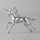 18ct White Gold - Leaping Unicorn Charm