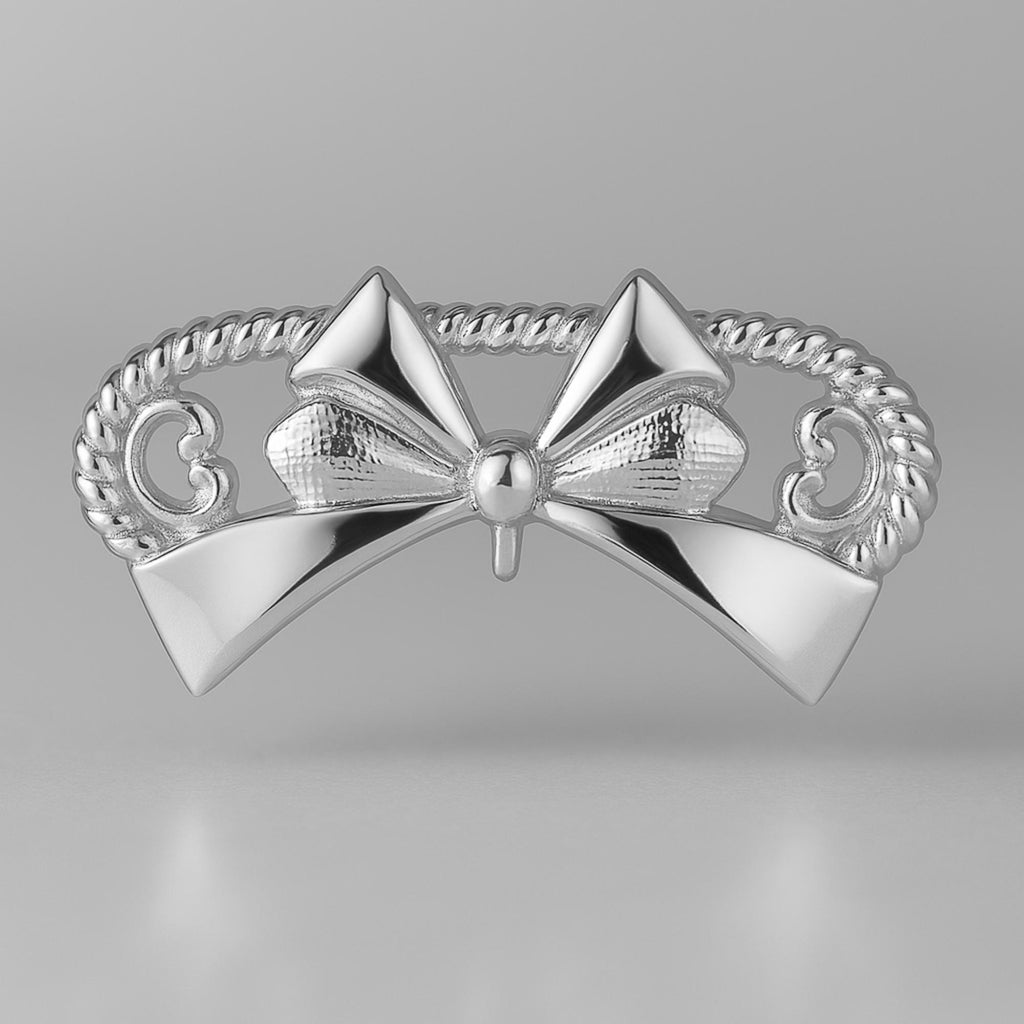 18ct White Gold - Ornate Bow Charm