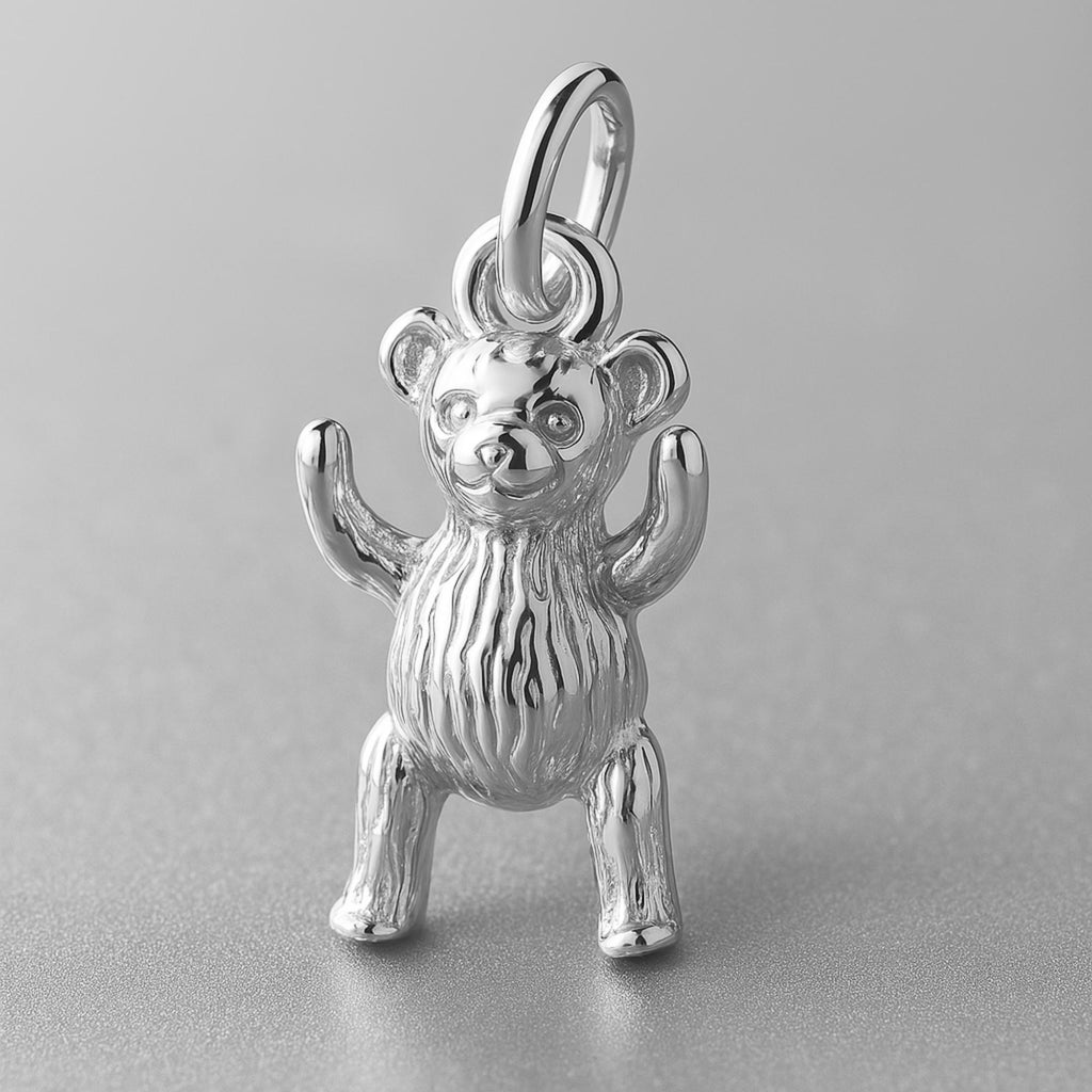 9ct White Gold - Teddy Bear Charm