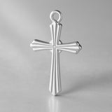 18ct White Gold - Tapered Crucifix Charm