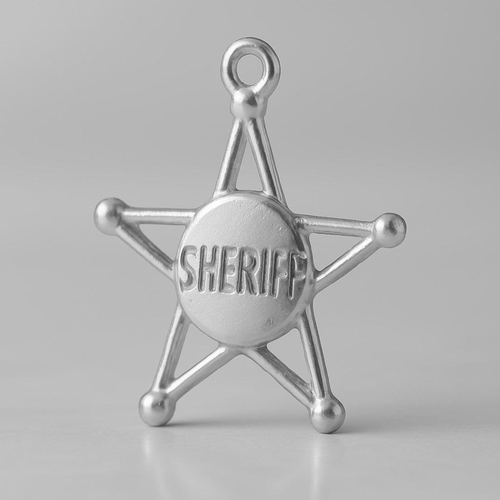 18ct White Gold - Sheriff Star Charm
