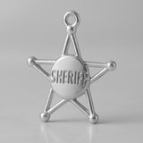 9ct White Gold - Sheriff Star Charm