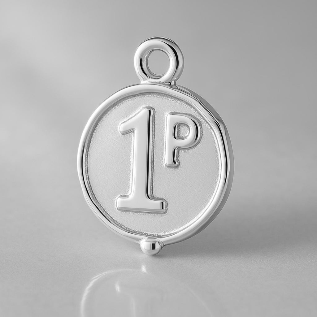 18ct White Gold - 1st Place Medal Charm
