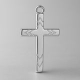 18ct White Gold - Chevron Dot Crucifix Charm