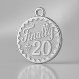 18ct White Gold - Finally 20 Amulet Charm