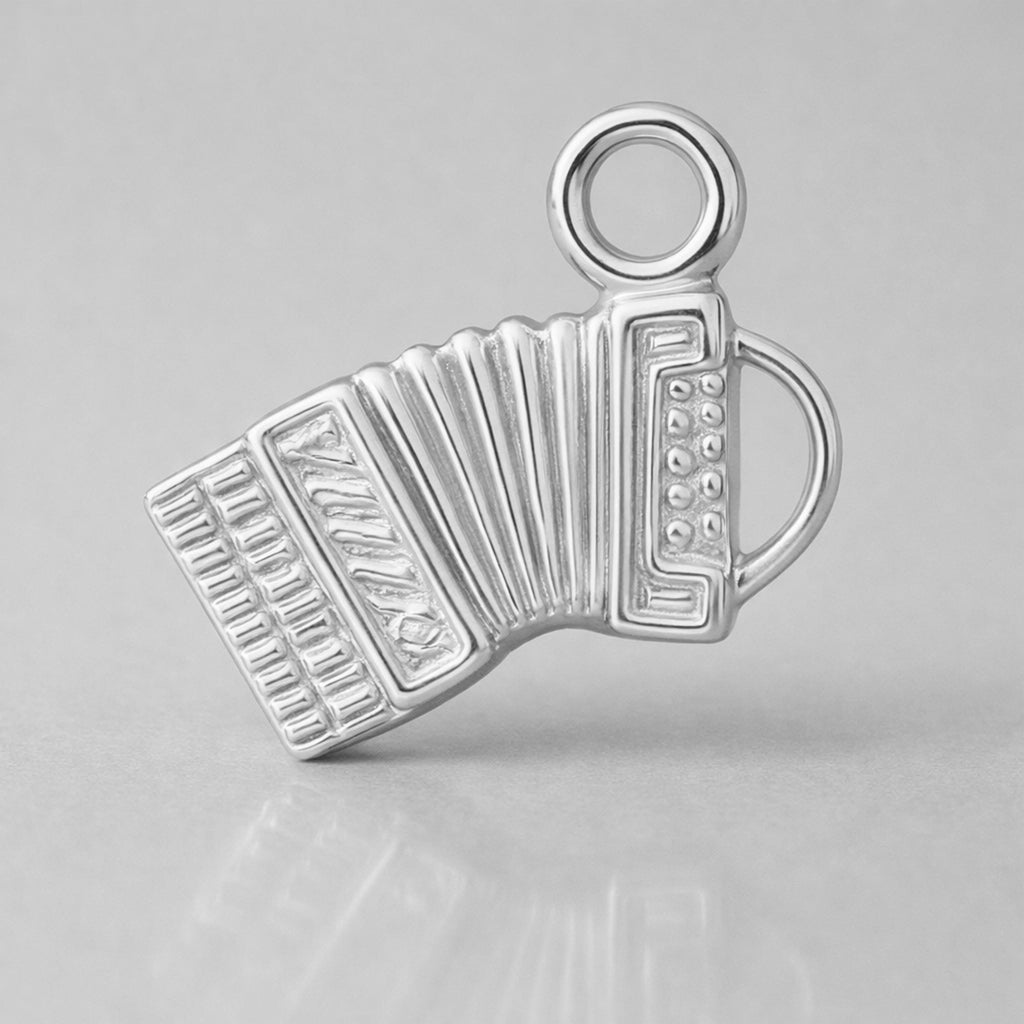 18ct White Gold - Piano Accordion Charm