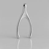 9ct White Gold - Classic Wishbone Charm