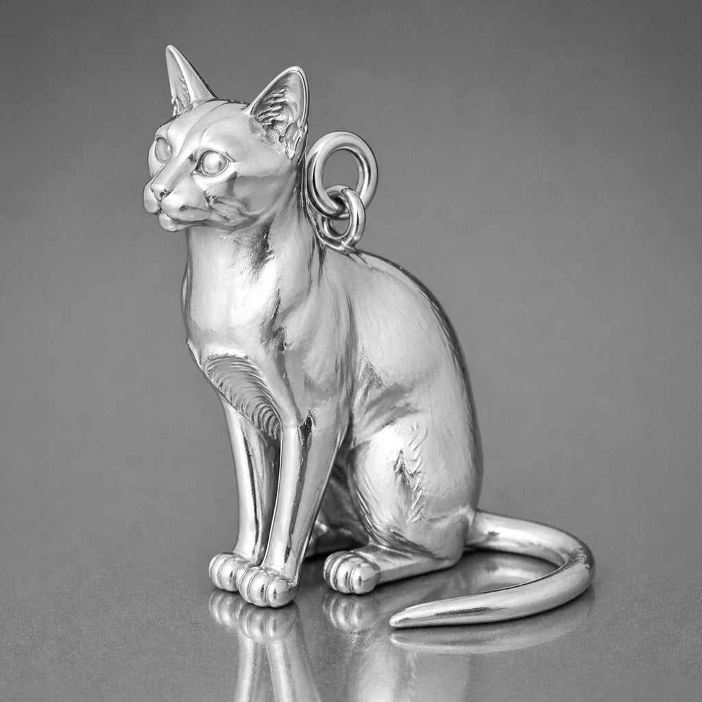 18ct White Gold - Tonkinese Cat Charm