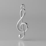 9ct White Gold - Bold Treble Clef Charm