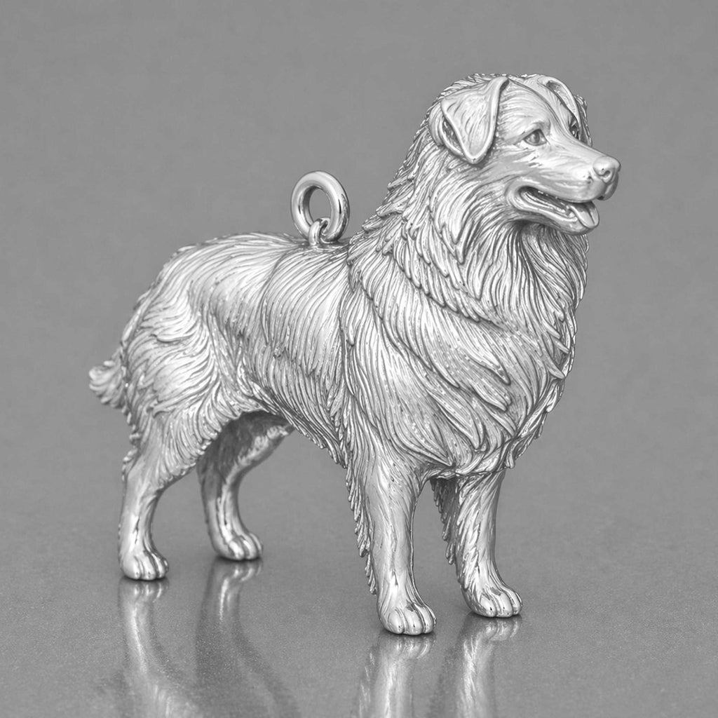 18ct White Gold - Australian Shepherd Dog Charm