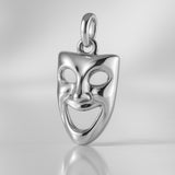 9ct White Gold - Classic Comedy Mask Charm