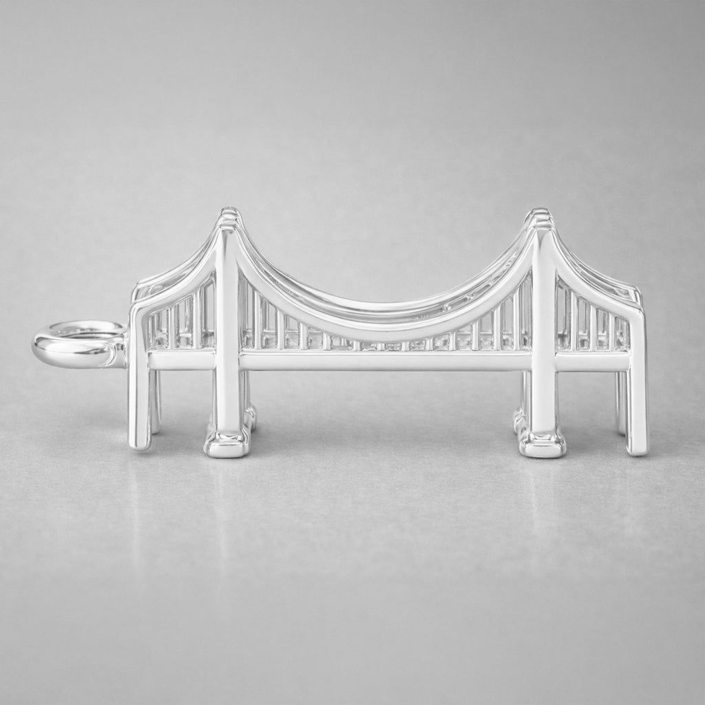 9ct White Gold - Goldengate Bridge Charm