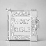 9ct White Gold - Holy Bible Charm