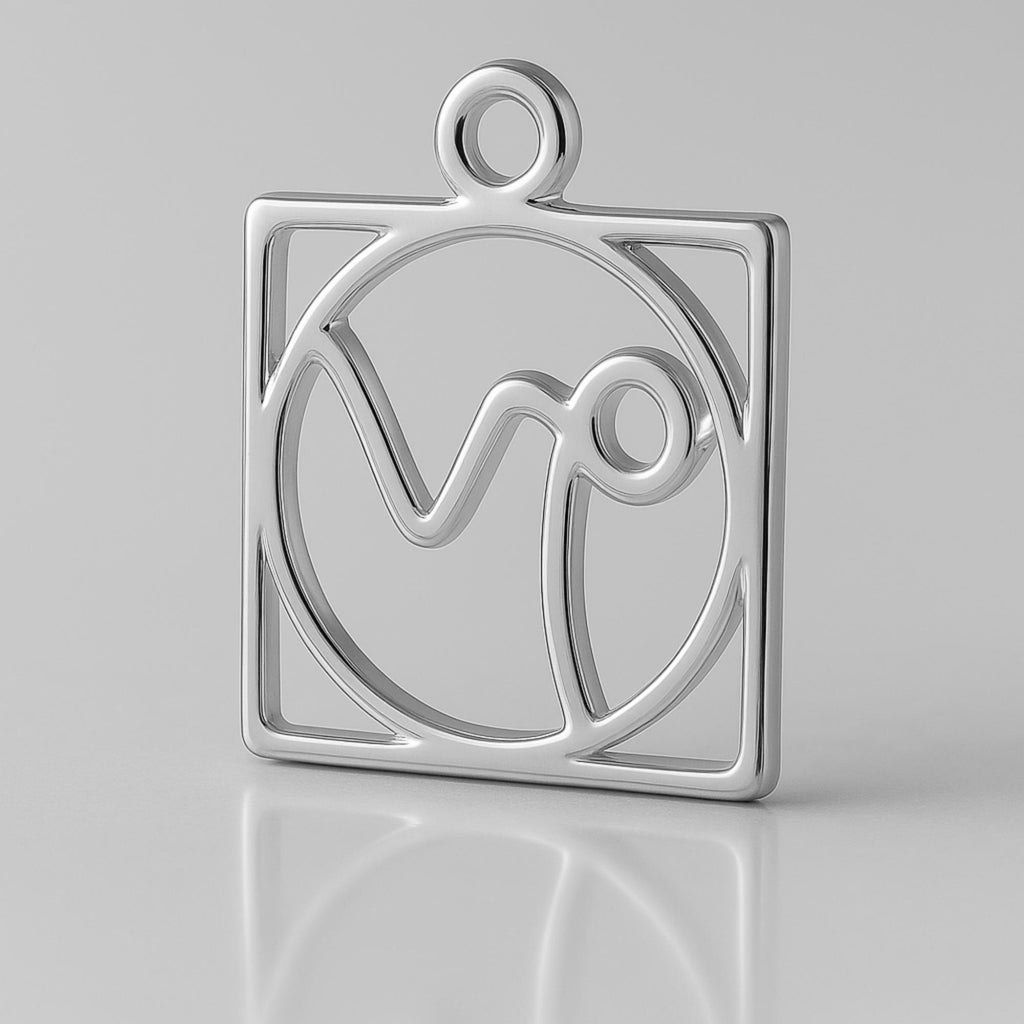 9ct White Gold - Capricorn Zodiac Square Charm