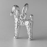 9ct White Gold - Poodle Dog Charm