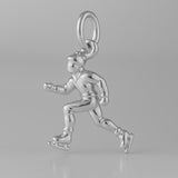 9ct White Gold - Ice Skater Charm