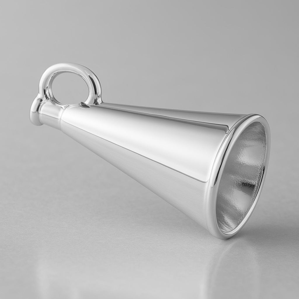 9ct White Gold - Vintage Megaphone Charm