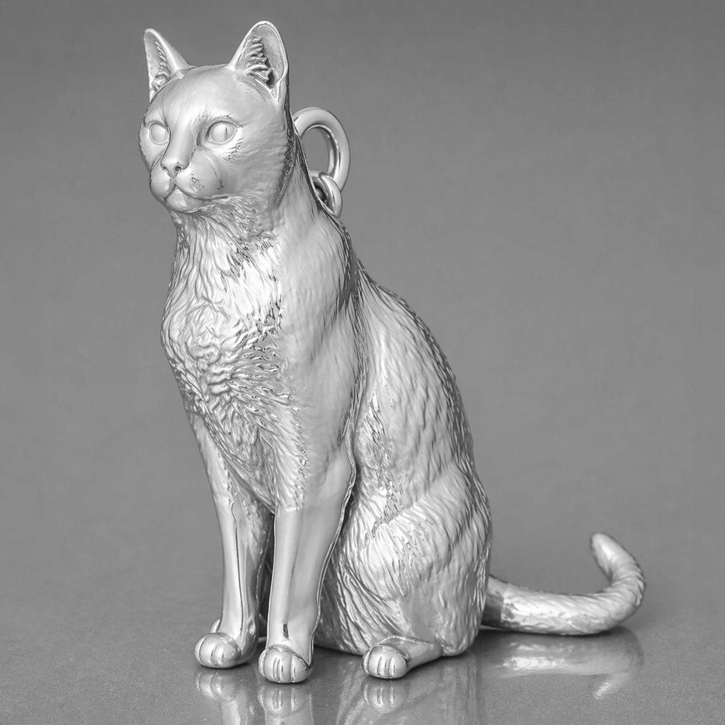 9ct White Gold - Burmilla Cat Charm
