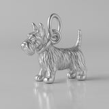 18ct White Gold - Scottish Terrier Dog Charm