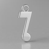 18ct White Gold - Single Quaver Note Charm