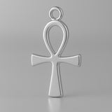 9ct White Gold - Slim Egyptian Ankh Charm