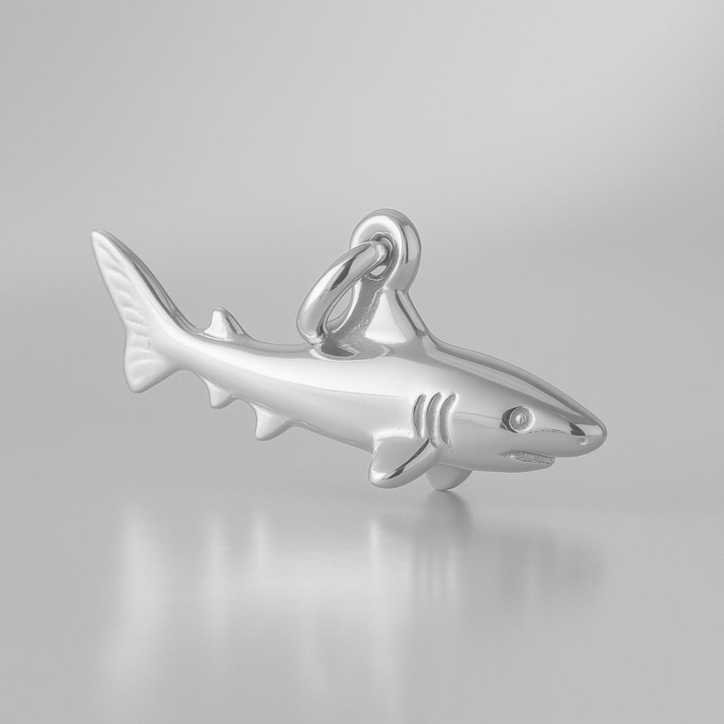 18ct White Gold - Tiger Shark Charm
