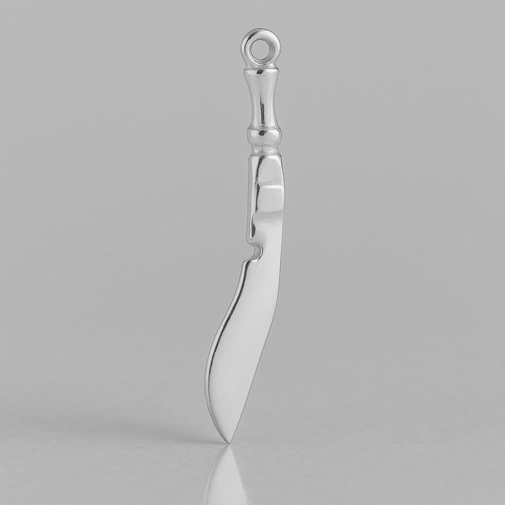 9ct White Gold - Kukri Knife Charm