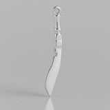 9ct White Gold - Kukri Knife Charm