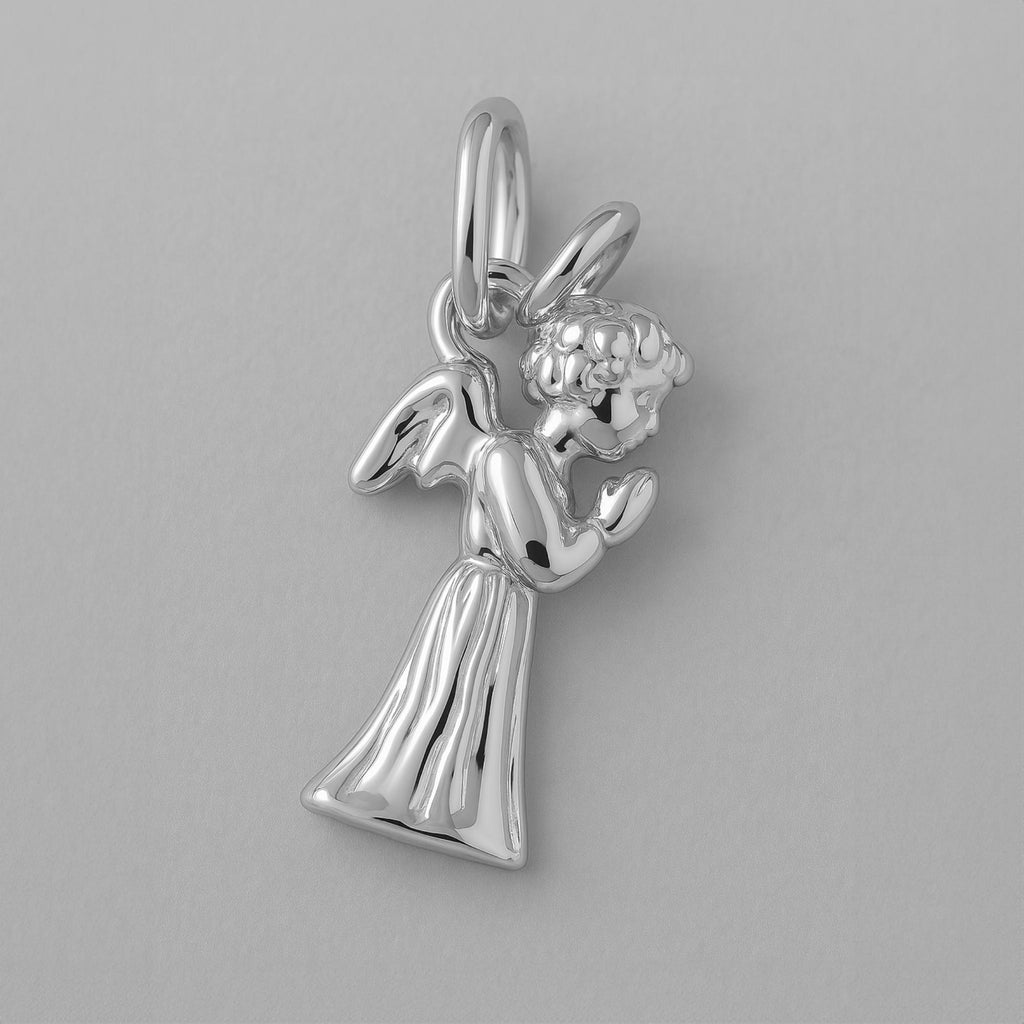 18ct White Gold - Praying Christmas Angel Charm