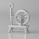 9ct White Gold - Spinning Wheel Charm