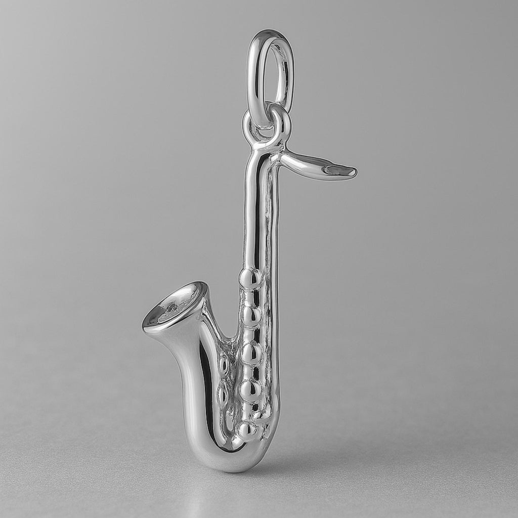 9ct White Gold - Alto Saxophone Charm