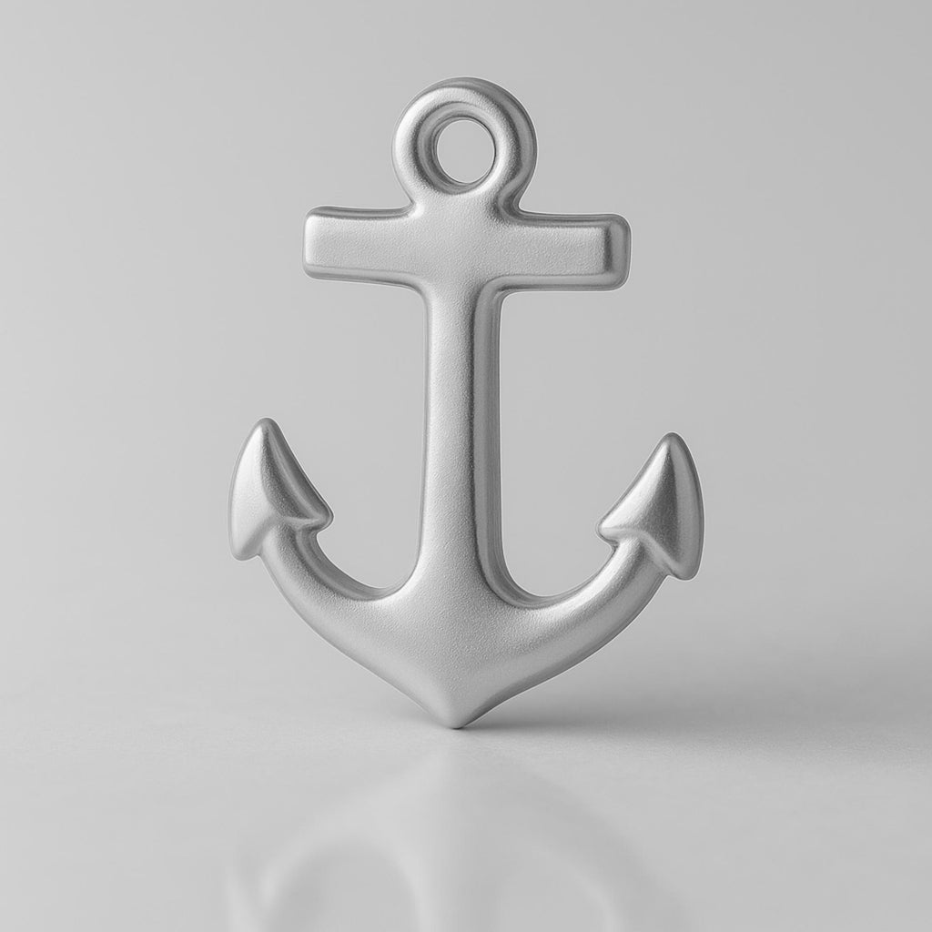 18ct White Gold - Traditional Anchor Charm