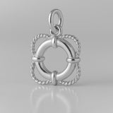 9ct White Gold - Classic Rope Lifebuoy Charm