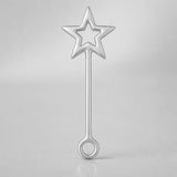 9ct White Gold - Star Wand Charm