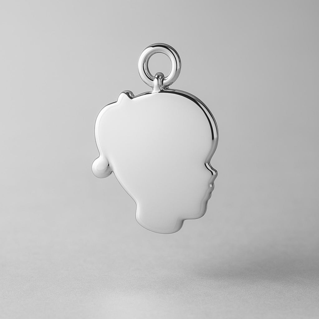 9ct White Gold - Girls Silhouette Charm