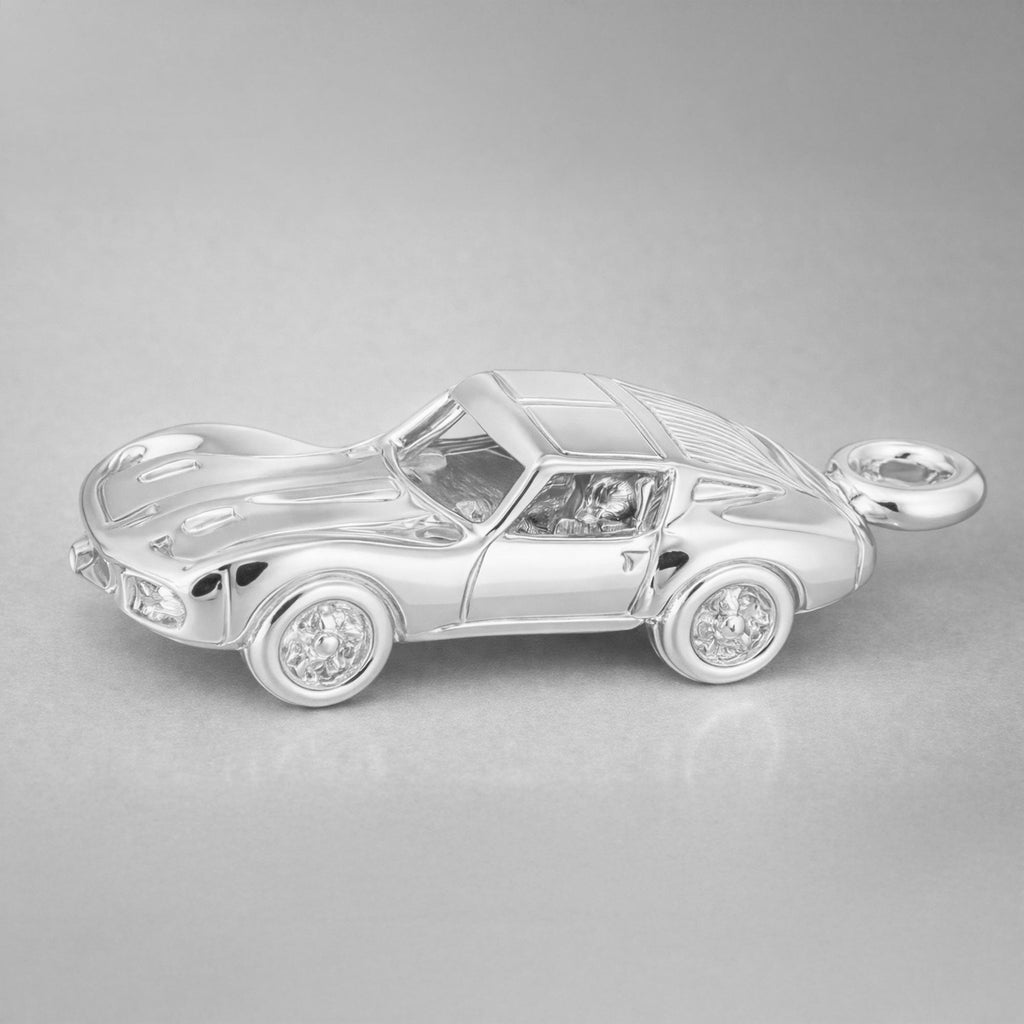 9ct White Gold - Sports Car Charm