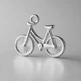 9ct White Gold - Mini Bicycle Charm