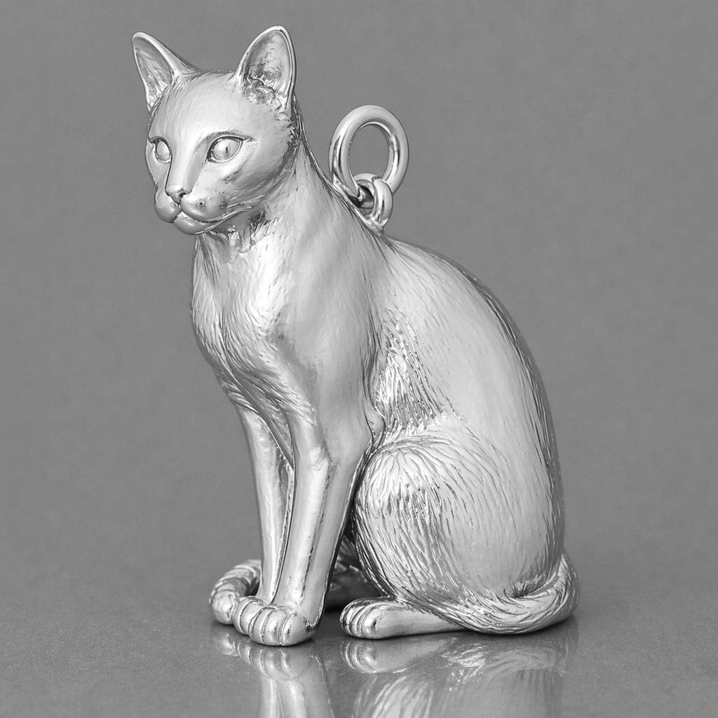 18ct White Gold - Bombay Cat Charm