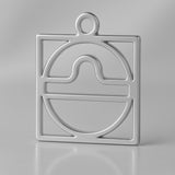18ct White Gold - Libra Zodiac Square Charm