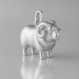 9ct White Gold - Boreray Ram Charm