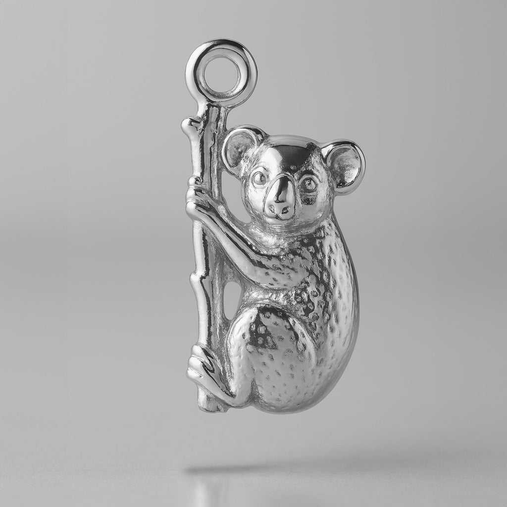 9ct White Gold - Koala Hugging Tree Charm