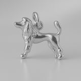 9ct White Gold - Groomed Poodle Dog Charm