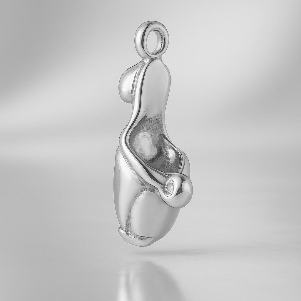 9ct White Gold - Low Heel Charm