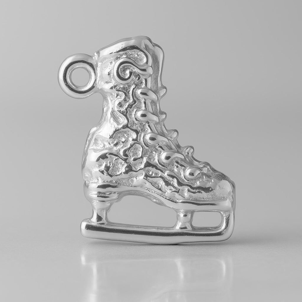 925 Sterling Silver - Ornate Ice Skating Boot Charm