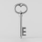 18ct White Gold - Vintage Castle Key Charm