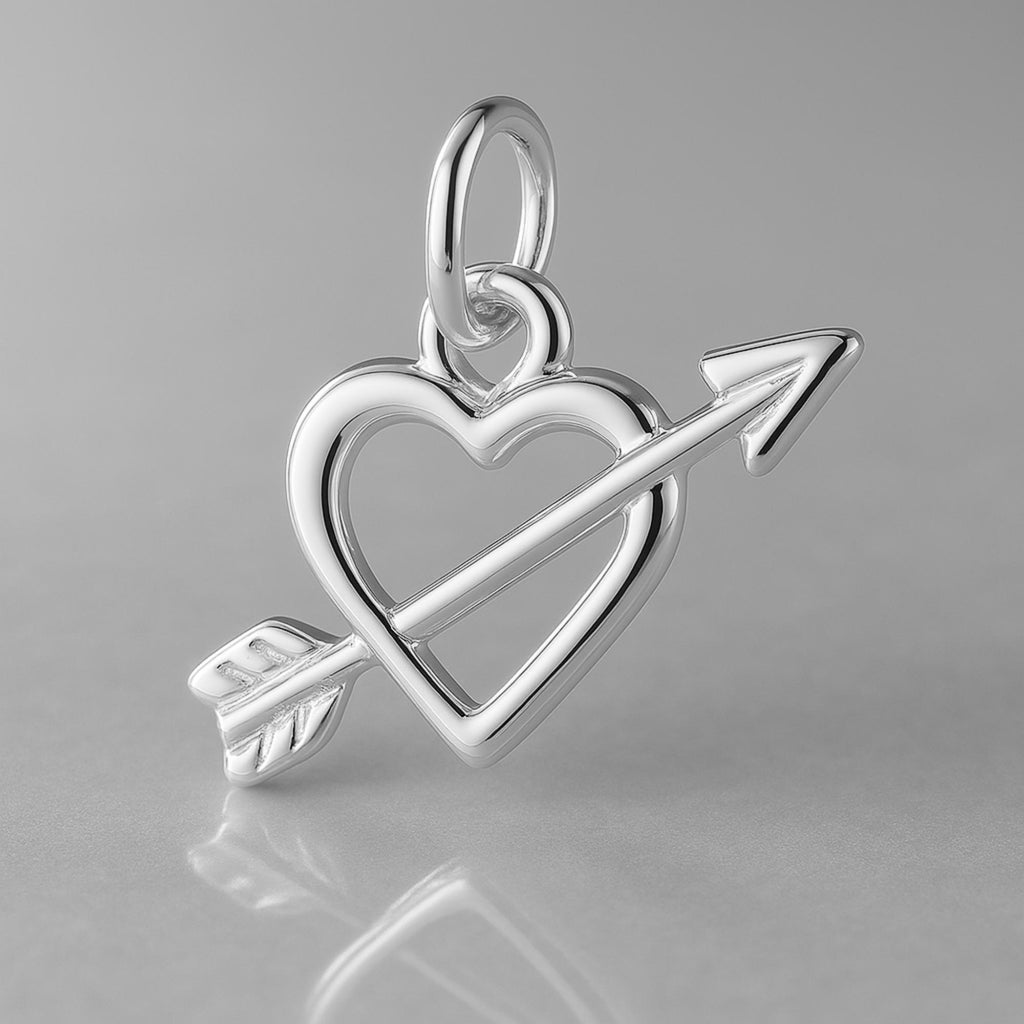 18ct White Gold - Love Struck Heart Charm
